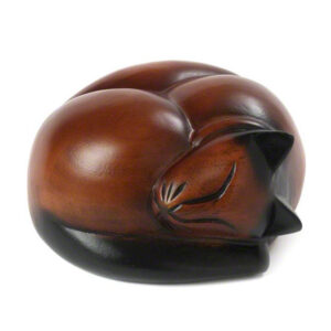 carved sleeping cat